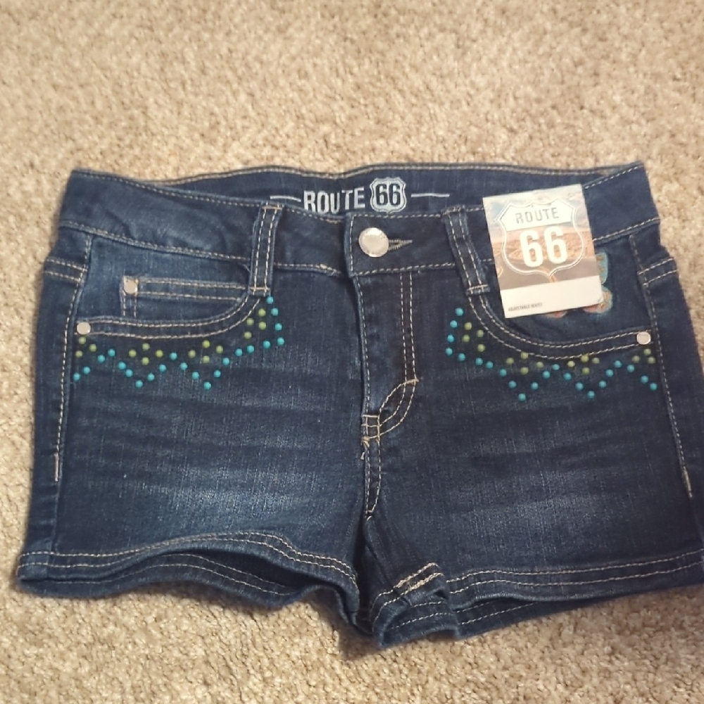 Route 66 Dark Blue Denim Girls Shorts